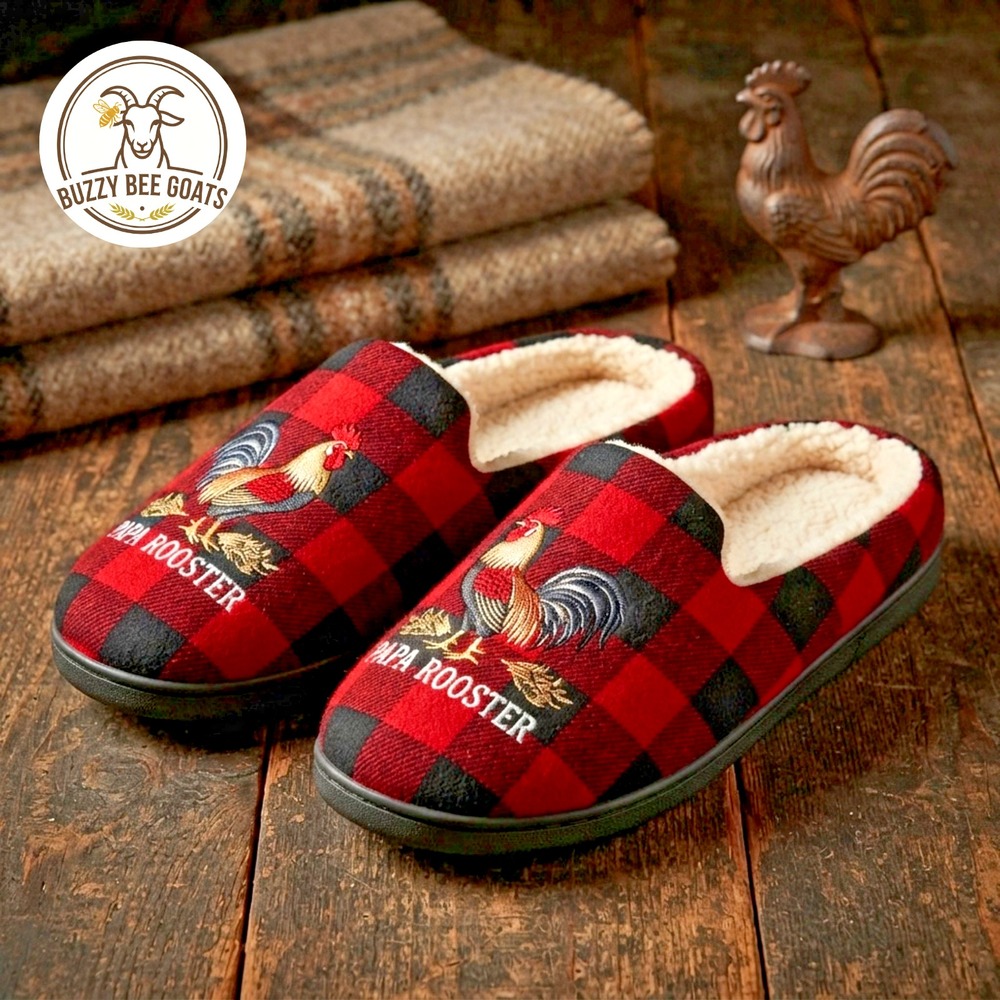 Wondershop Papa Rooster Buffalo Plaid Clog Slippers Mens Size 11